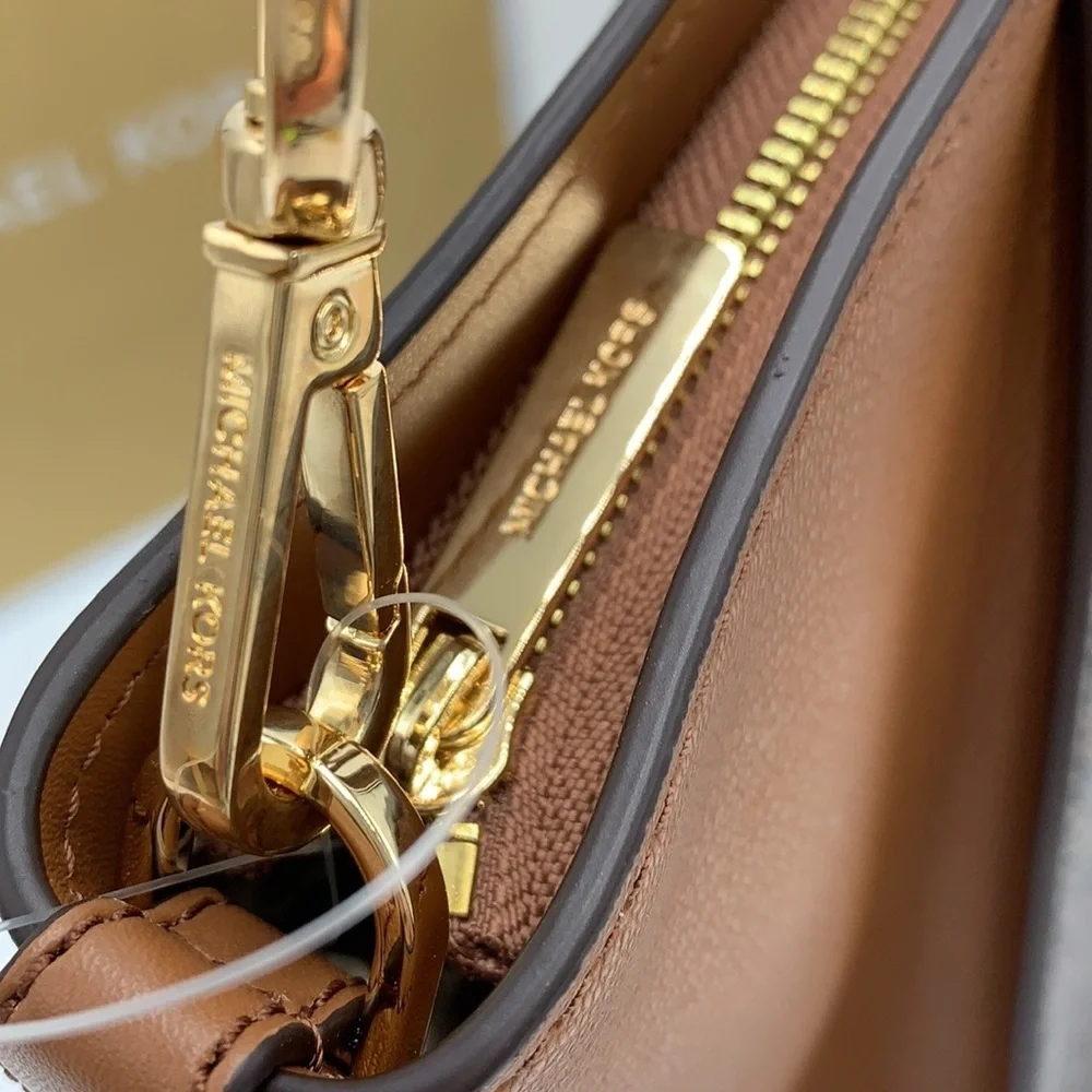 MICHAEL KORS AVRIL LARGE TOP ZIP SATCHEL BROWN/LUGGAGE SIGNATURE COLOR